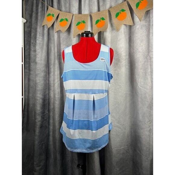 Lands' End Tops - Lands’ End Women’s XL Tank Top Shirt Striped Light Blue Orange White